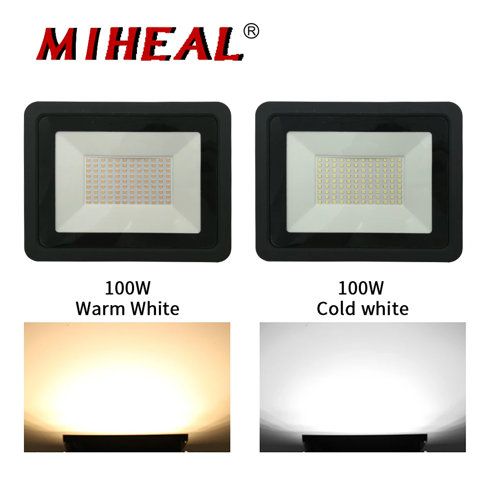 

2pcs Led Floodlight 10W 20W 30W 50W 100W Flood Light Outdoor Spotlight 110V/220V Waterproof IP68 Outdoor Professional Lighting
