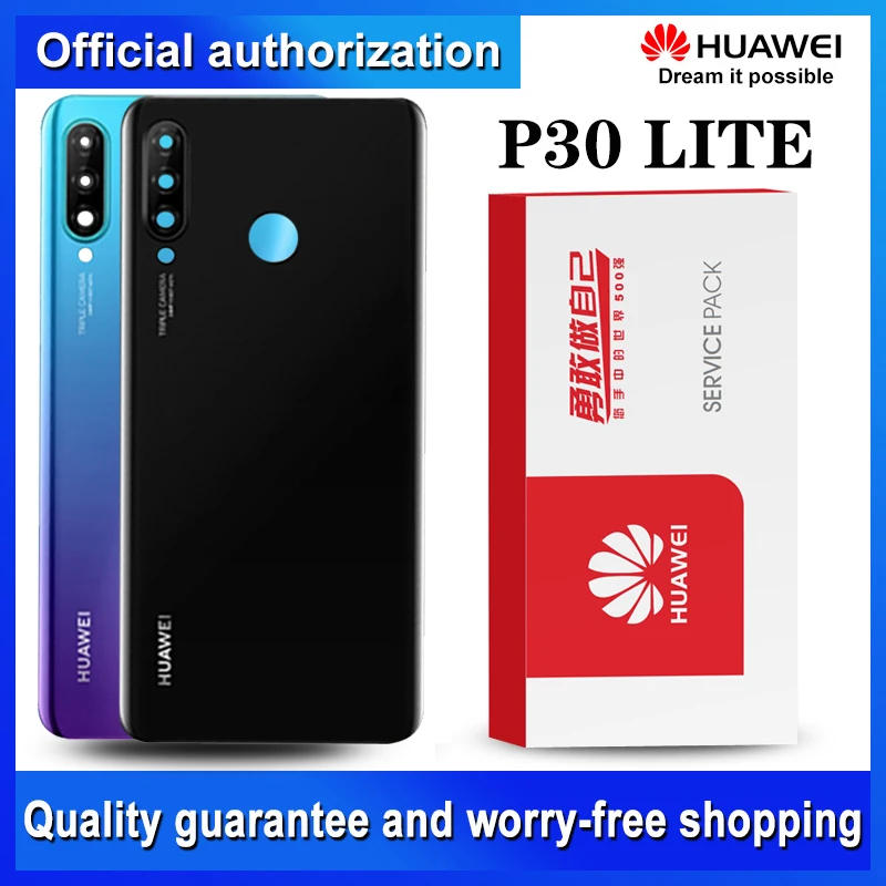 Запасной корпус для huawei P30 Lite задняя крышка батарея стекло huawei Nova 4e с объективом камеры клейкая наклейка