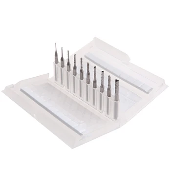 

10Pcs 1/8'' 0.8-3.175mm Drill Bits Engraving Cutter Rotary PCB CNC End Mill Set 40JE