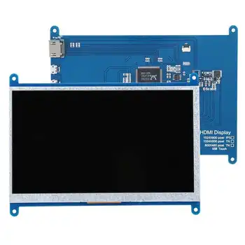 

Display Screen for Raspberry Pi HDMI 1024 x 600 7 inch Backlight Switch USB Power Supply Hot