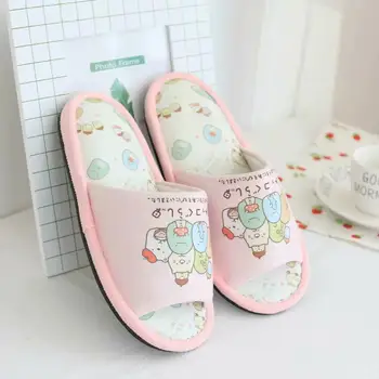 

cute Lovely Women Slippers Sumikko Gurashi Home Floor Corner Bio Soft Stripe Slippers Female Shoes Girls indoor Shoes