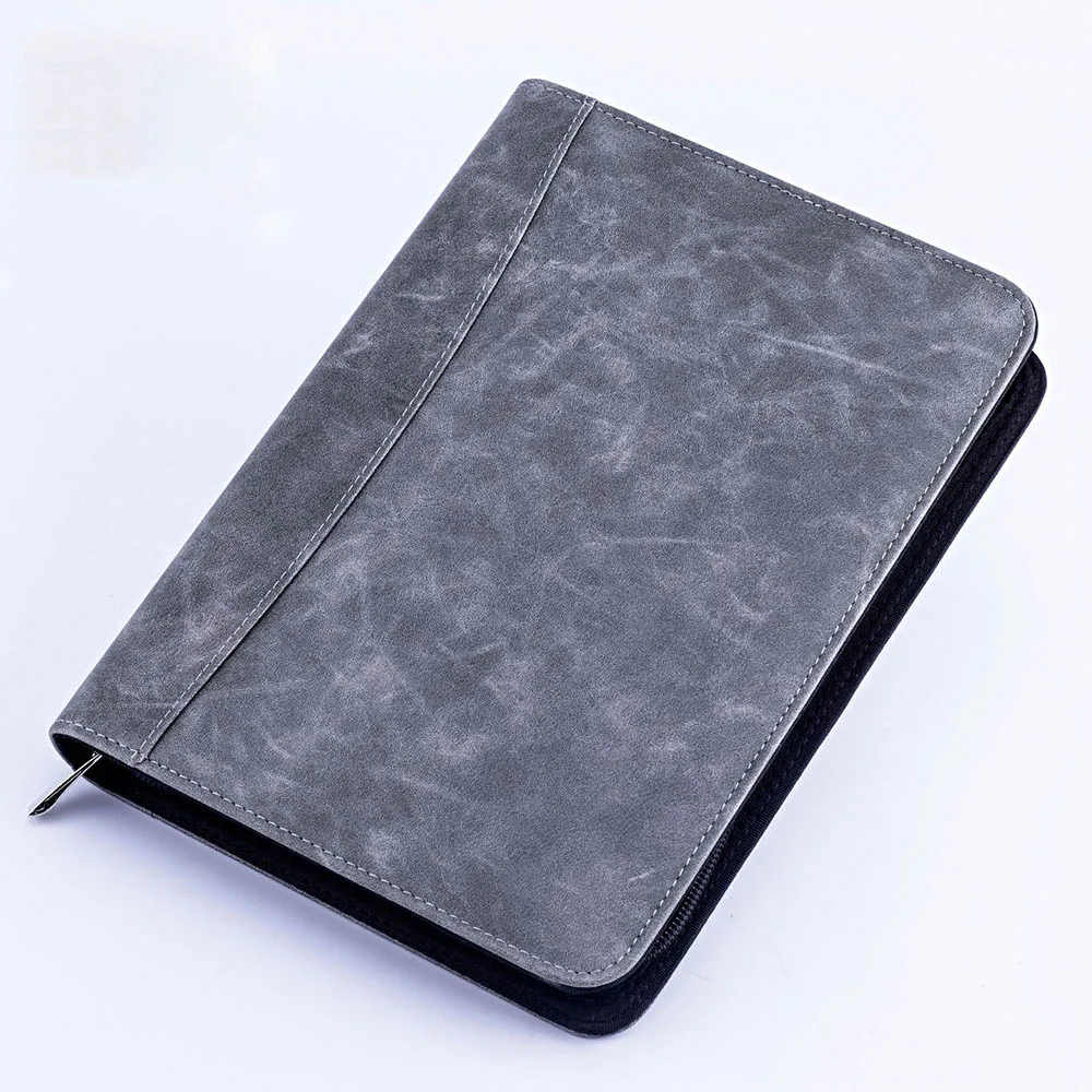 A5 Padfolio папка для документов с калькулятором на молнии Fichario Binder портфель для ноутбука деловая спиральная записная книжка для путешествий