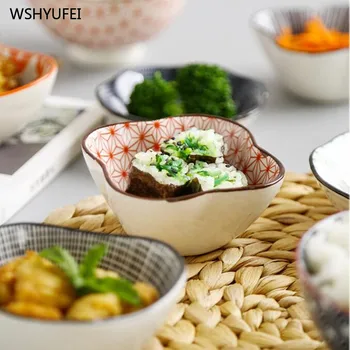 

4pcs kitchen food seasoning dish-shaped seasoning mustard wheat grass bowl seasoning dish small vinegar flavor plate snack plate