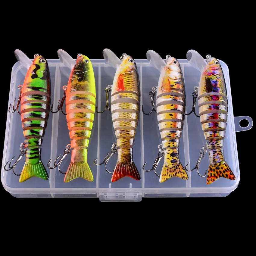 5pc/ box 11cm 17g Swimbait Wobblers Pike Fishing Lures Artificial Multi Jointed Sections Hard Bait Trolling Carp Tools | Спорт и