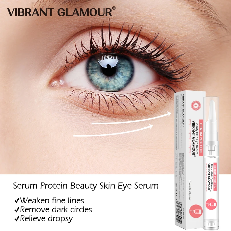 

VIBRANT GLAMOUR Serum Protein Eye Serum Anti-Wrinkle Eye Essence Remove Dark Circles Against Puffiness Bags Sensitive Skin Care