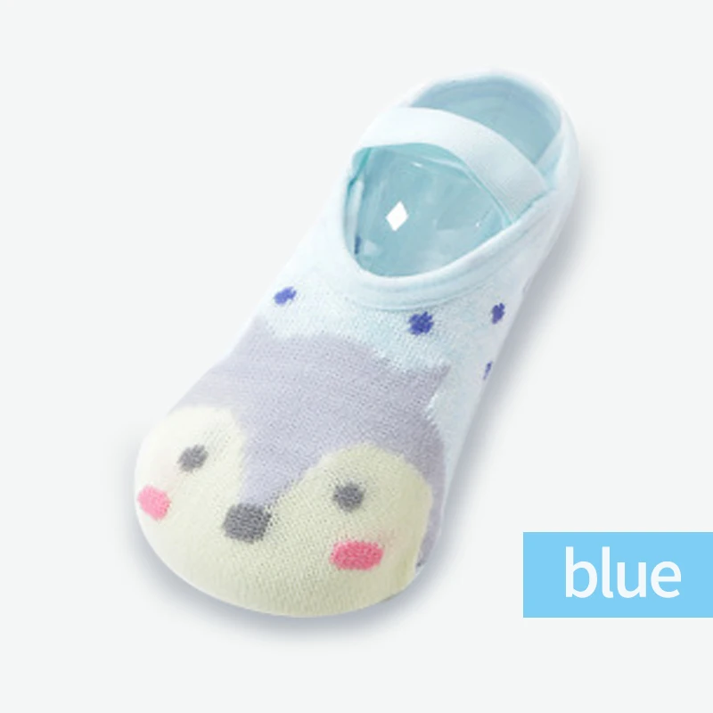 blue Милые Нескользящие хлопковые мягкие носки-тапочки для маленьких мальчиков и девочек с героями мультфильмов на весну и лето - Цвет: blue