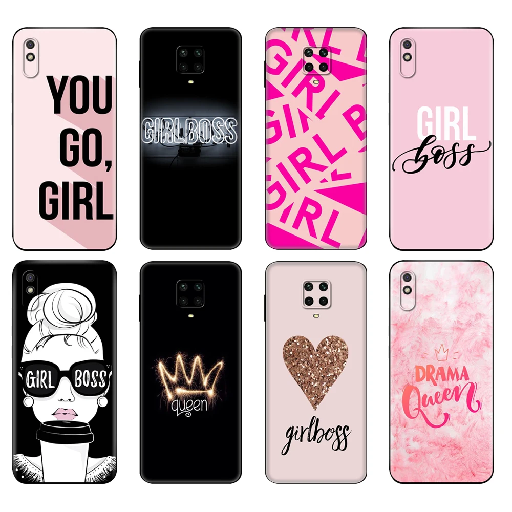 Custodia In Tpu Nero Per Xiaomi Redmi 7A 8 8A 9 9A 9C Custodia Redmi Note 8T 8 Pro T Note 9 9S 9 Pro Case Boss Lady Girl Power Customer