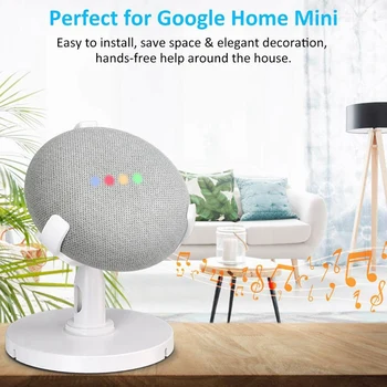 

Table Holder for Google Home Mini Voice Assistants, 360 degree Rotated Desktop Stand Mount - Improves Sound Visibility and Appea