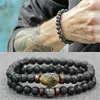 Trend Men's Bracelet Lava Stone Labradorite Moonstone Beads Bracelet Chakra Yoga Wood Bead Bracelet For Men Jewelry Bileklik ► Photo 1/6
