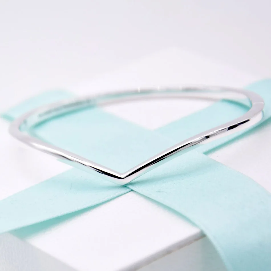 Гладкий Сияющий браслет желаний браслет подходит для женщин 925 пробы серебряный браслет из бисера Шарм Европа Diy ювелирные изделия