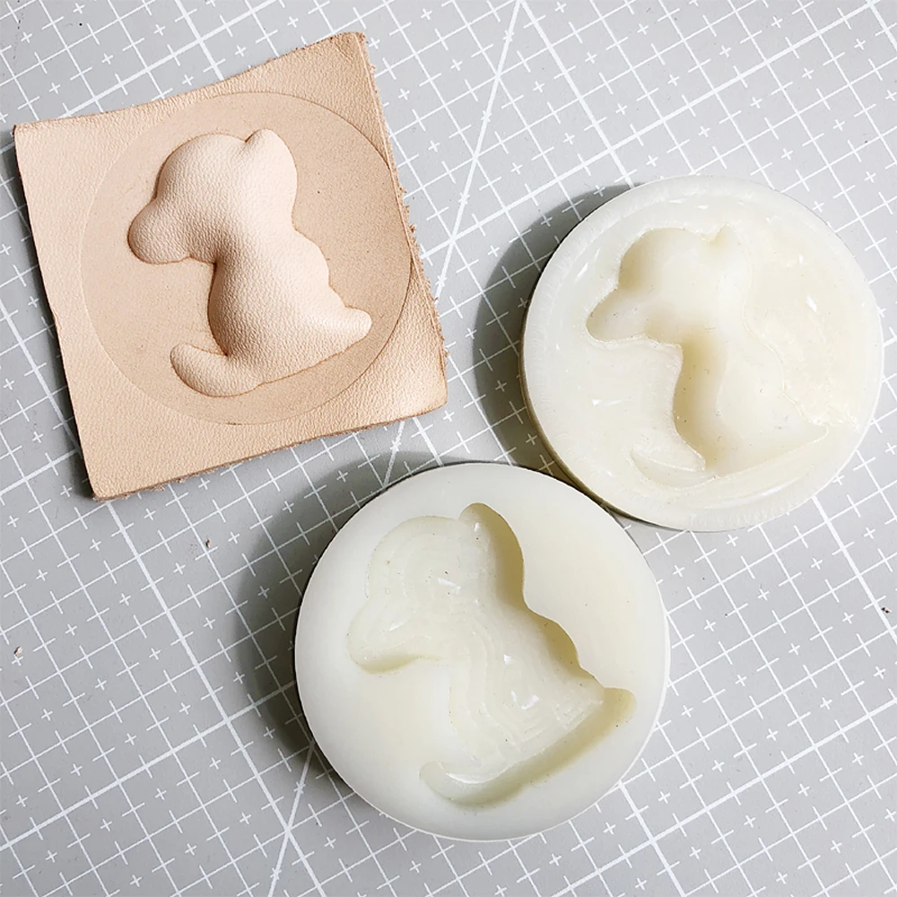 $12.22 DIY leather craft cut dog emboss plastic mold set