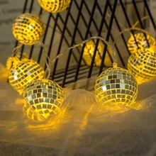 Светодиодный светильник-гирлянда Dico, декоративный Сказочный светильник в виде шаров для вечерние, праздничные, настенные, на окно, дерево, декоративные, вечерние, для двора, садовый светильник s