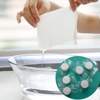 

10-30 PCS Compressed Towel / Magic Wipe Disposable Towel Soft Cotton Expandable Just Add Water Travel Face Hand Towel 25*22CM