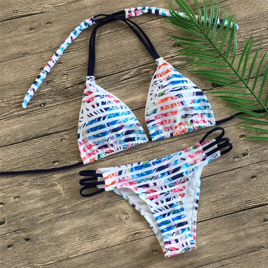 sport bikini set Floral Print Bikinis 2021 New Swimwear Women Swimsuit Beach Bathing Suit Maillot De Bain Femme Biquini Sexy Brazilian Bikini Set cute bikini sets