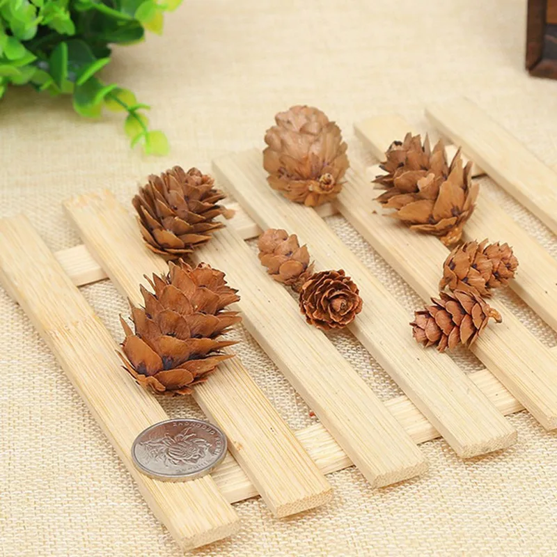 10 шт. Мини Декоративные Pinecone сосновые шишки Pinecone для рождественской елки топперы ваза чаша наполнитель дисплеи ремесла домашний декор
