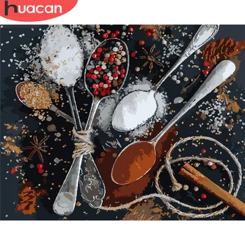 

HUACAN Painting By Number Food Drawing On Canvas Gift DIY Pictures By Numbers Fruit Kits Hand Painted Paintings Art Home Decor