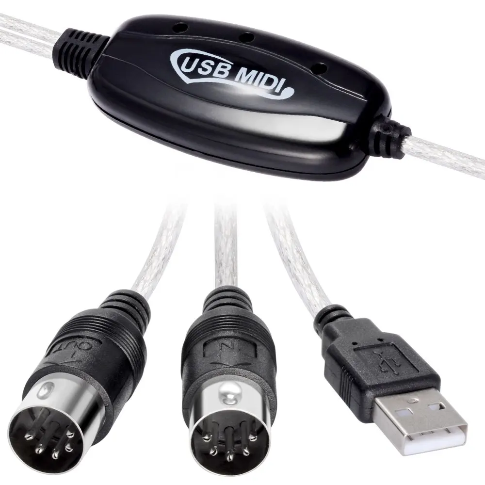 Rovtop USB к MIDI интерфейсному кабелю адаптер 6 футов 2 м Midi конвертер In Out музыкальная