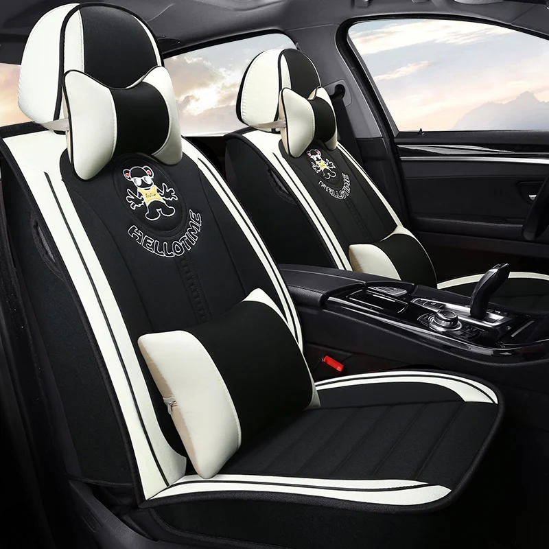 

Full Coverage flax fiber car seat cover auto seats covers for Kia morning picanto rio cerato soul seed optima stinger k9 k900quo