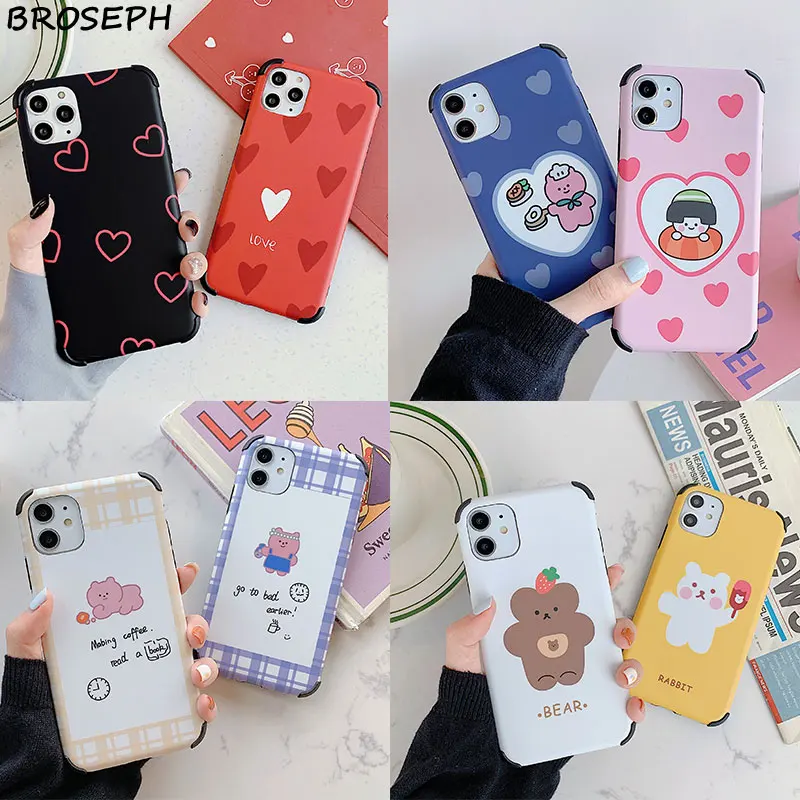 Cute Cartoon Anime Phone Case For iPhone 11 Pro Max X XR XS Soft TPU Love Bear Back Cover 7 8 Plus Fundas |