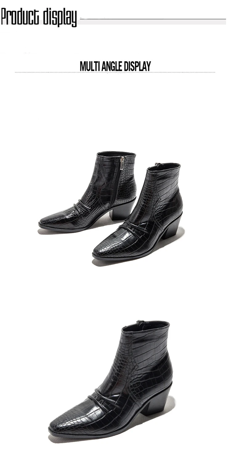 Классические ковбойские ботинки в ковбойском стиле; женские ковбойские ботинки из искусственной кожи на молнии с узором «крокодиловая кожа» на высоком каблуке; повседневные ботильоны; botas
