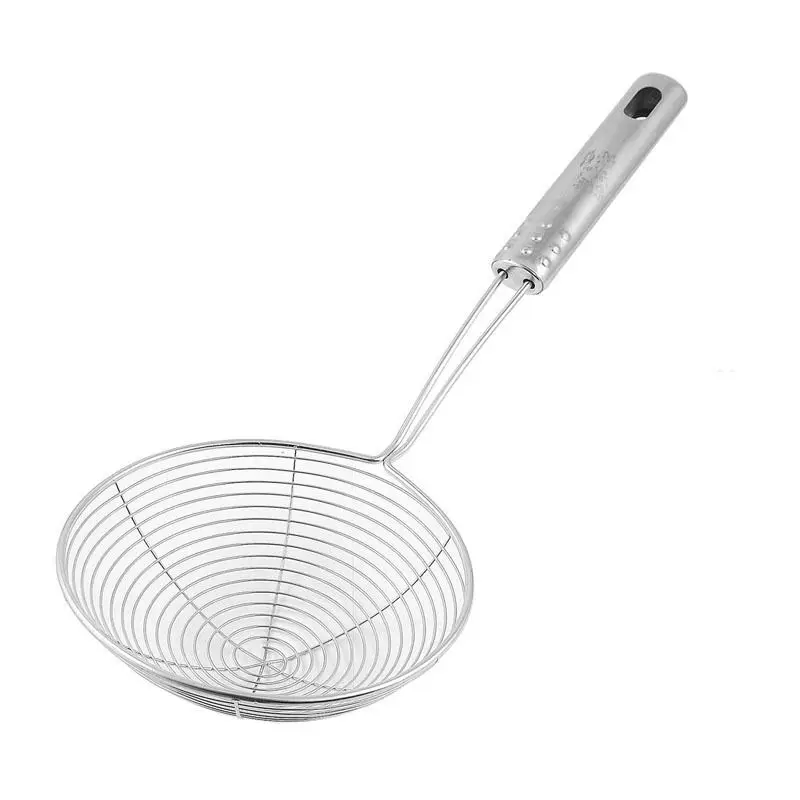 

New Stainless Steel Skimmer Mesh Deep Fryer Oil Frying Scoop long handle mesh hollow net strainer ladle Cooking Kitchen Tool