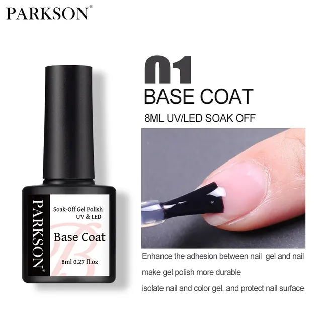 Parkson No Wipe Top Coat Base Coat Nail Gel polish Design Enhancer Varnish Semi Permanent Soak Off UV LED Nail Art Tool BASE