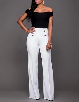 

Woman Loose Suit Pants High Waist Pants Pockets Office Ladies Pants Fashion Cheap Trouser Korean Sweatpant Trousers Pack Hip Hot