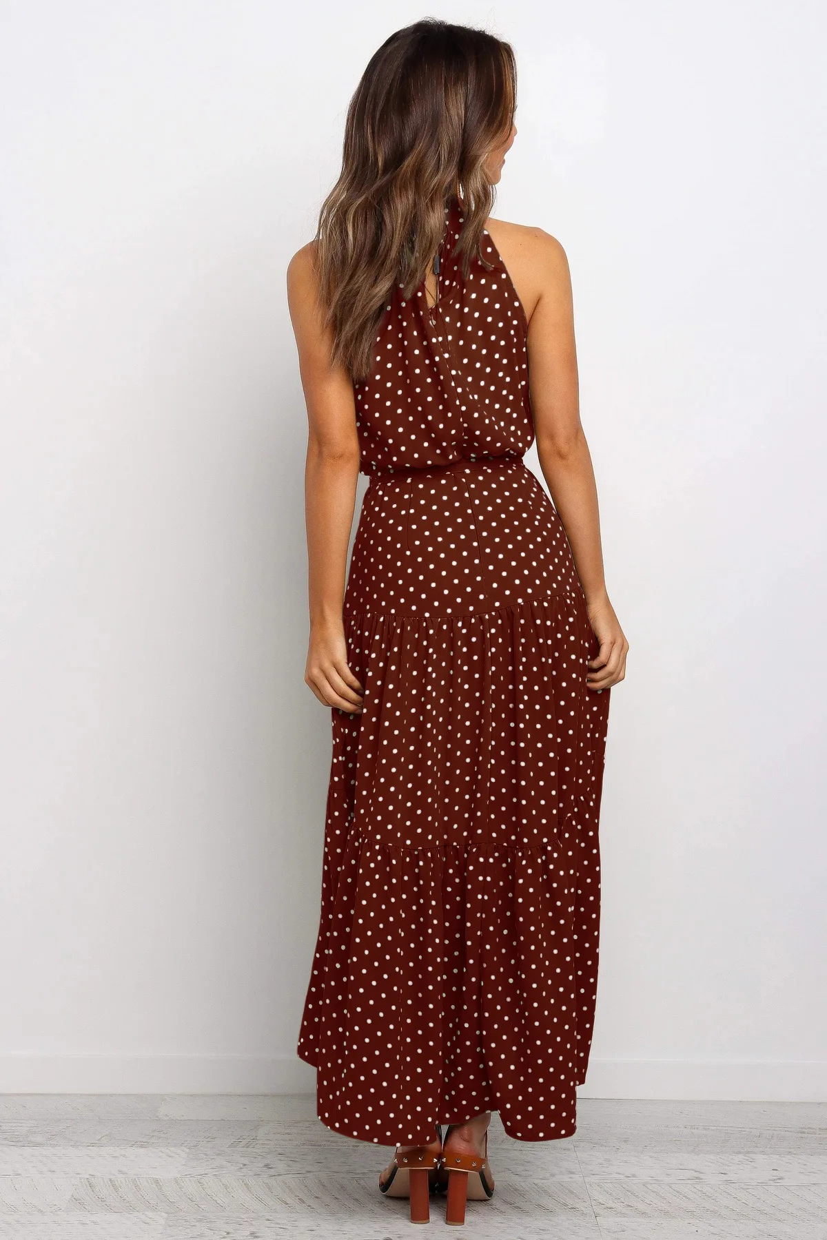 Summer Long Dress Polka Dot Casual Dresses Black Sexy Halter Strapless New 2021 Yellow Sundress Vacation Clothes For Women