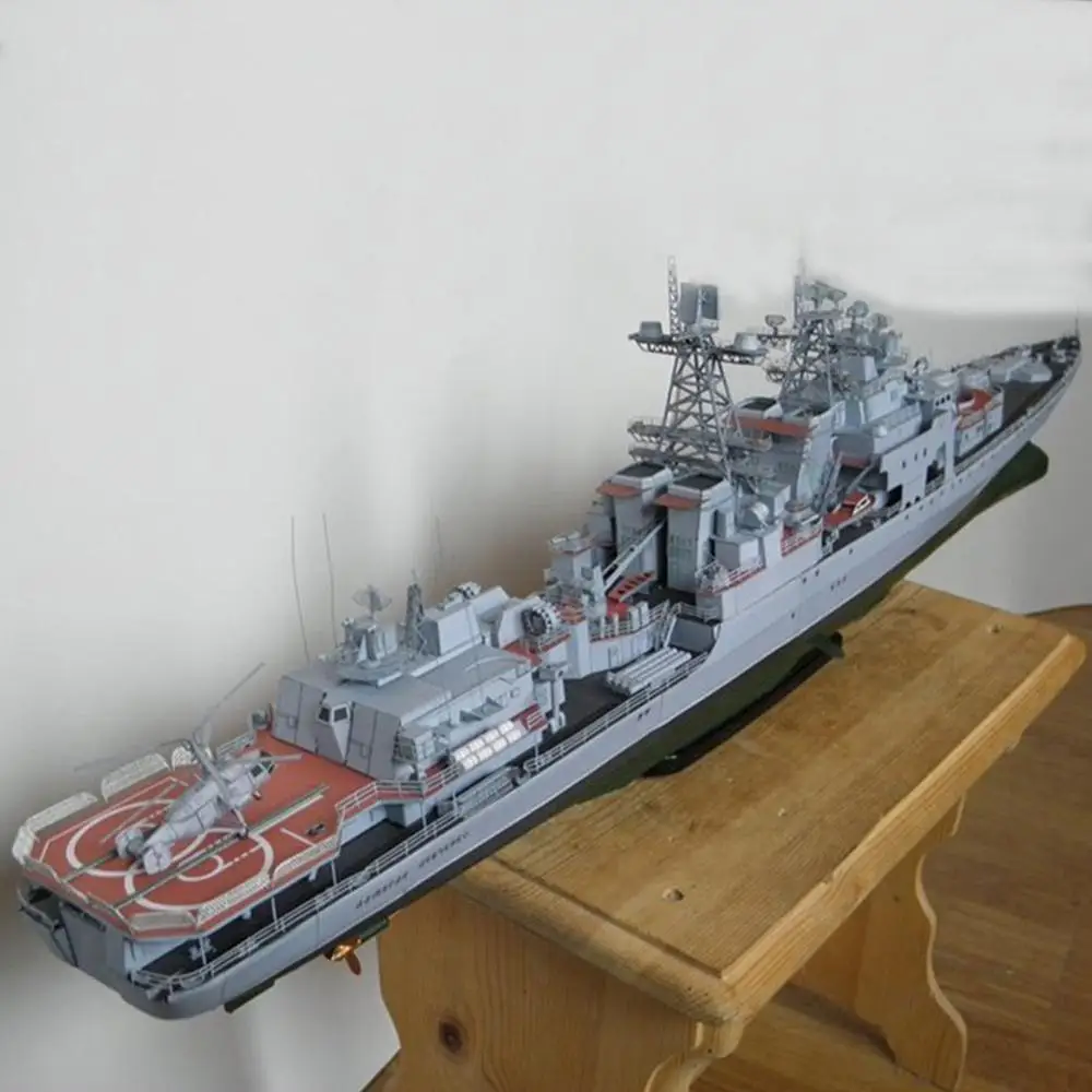 1:200 Admiral Levchenko Antisubmarine Ship DIY 3D Paper Card Model Building Set Construction Toys Educational Toy Military Model 3d Paper Model Military Ship Model