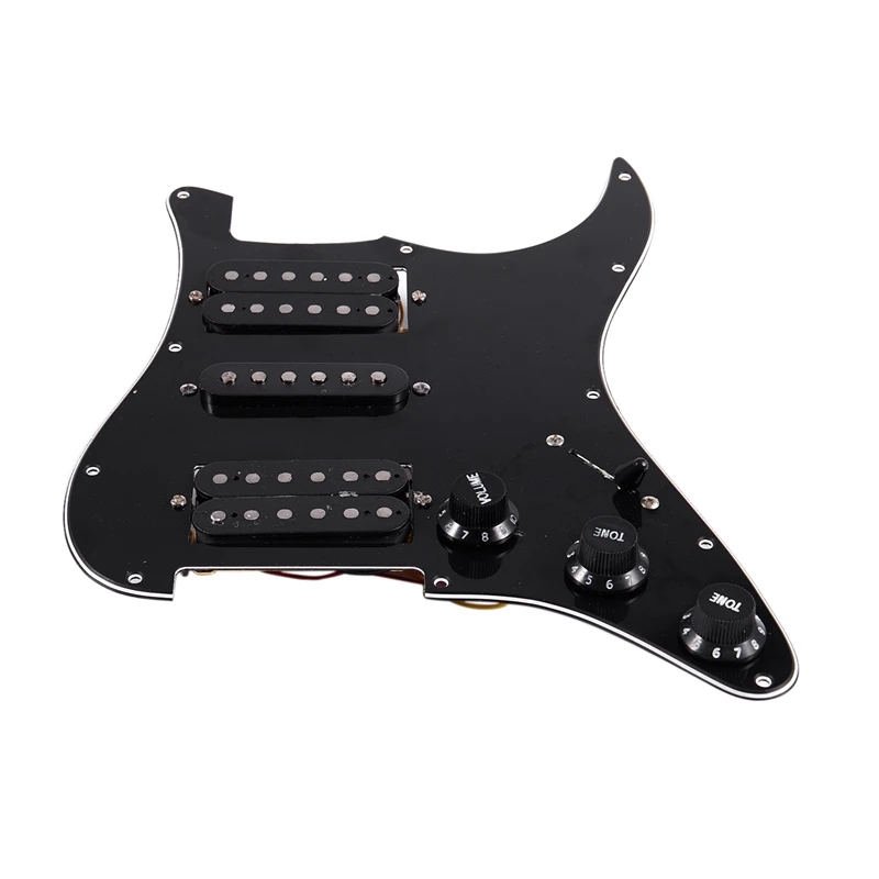 Горячая загрузка Prewired электрогитары Pickguard 11 Hole Hsh звукосниматели Предварительно проводной однокатушный хамбакер магнит звукосниматели