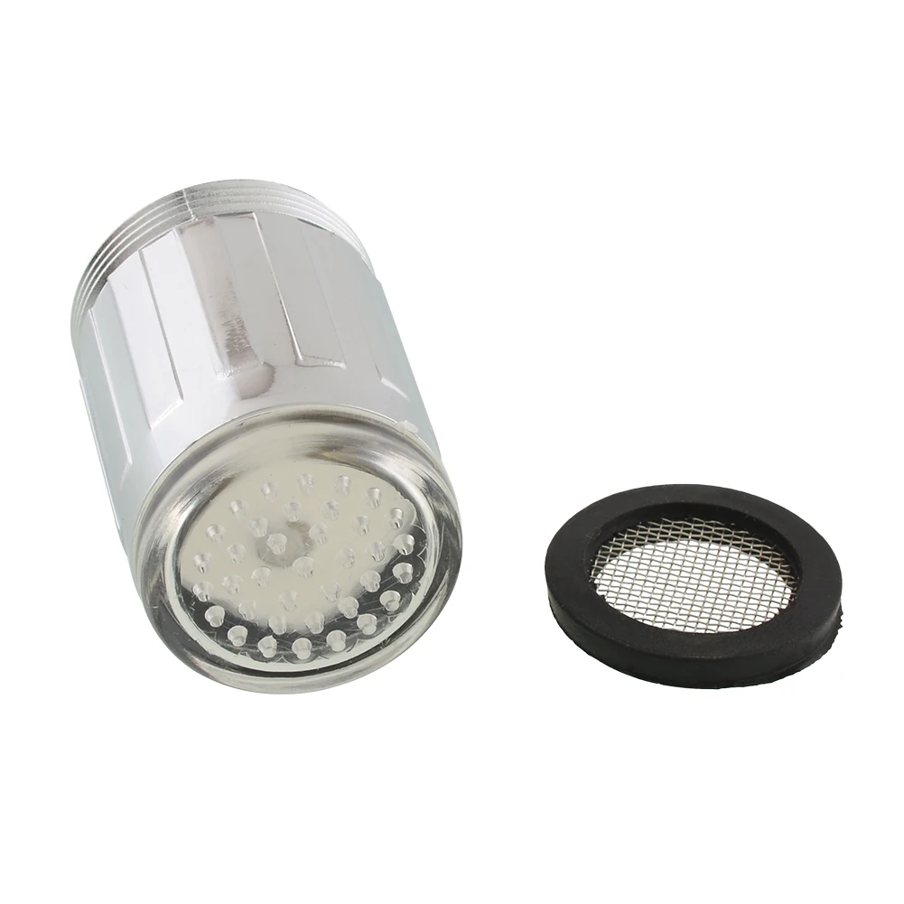 Смесители Водопроводной воды Led 3clors контроль температуры сопло мигающее