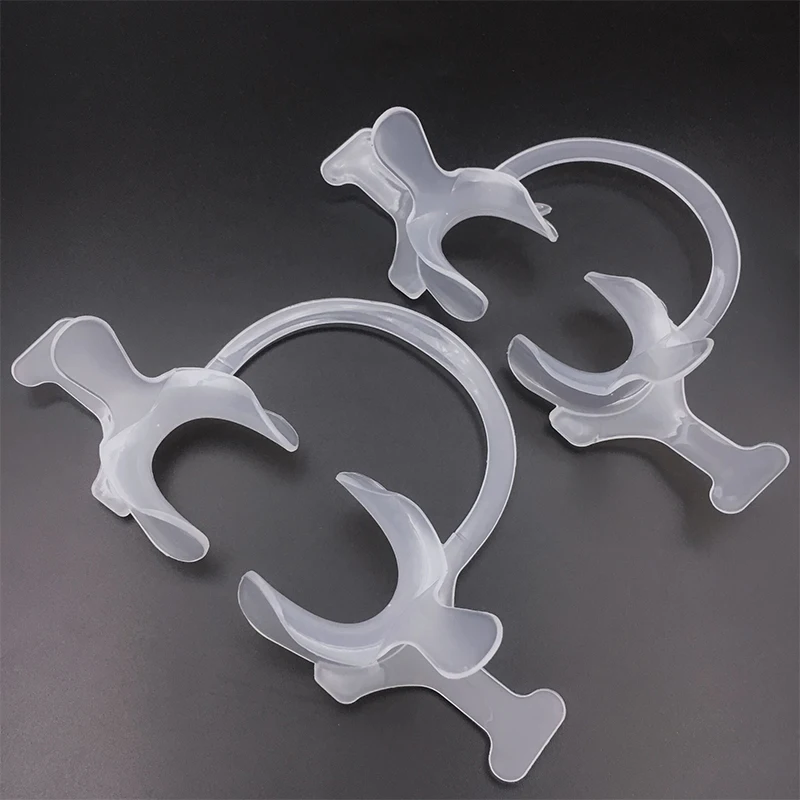 Abridor de boca Dental tipo C, Retractor de labios y mejillas Intraoral transparente con mango