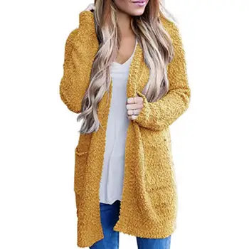 

Casual Women Autumn Sweater Cardigan Basic Long Sleeve Pockets Knitwear Loose Open Front Femme Cardigan Knitted Coat Fall 2019