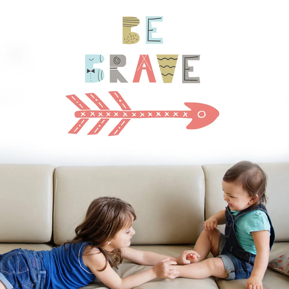 Креативные настенные стикеры Be Brave для детской комнаты гостиной украшение дома