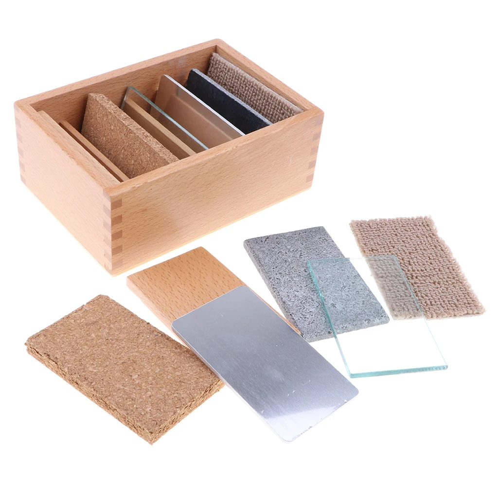Baby Toy Early Childhood Education Toys Montessori Sensorial Materials Teaching Aids -Thermic Tablets (4 Pair) with a Wooden Box