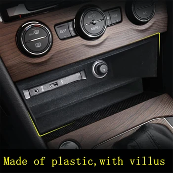 

Yimaautotrims Central Control Multifunction Container Storage Box Phone Tray Accessory Kit Fit For Volkswagen Tiguan 2016 - 2020