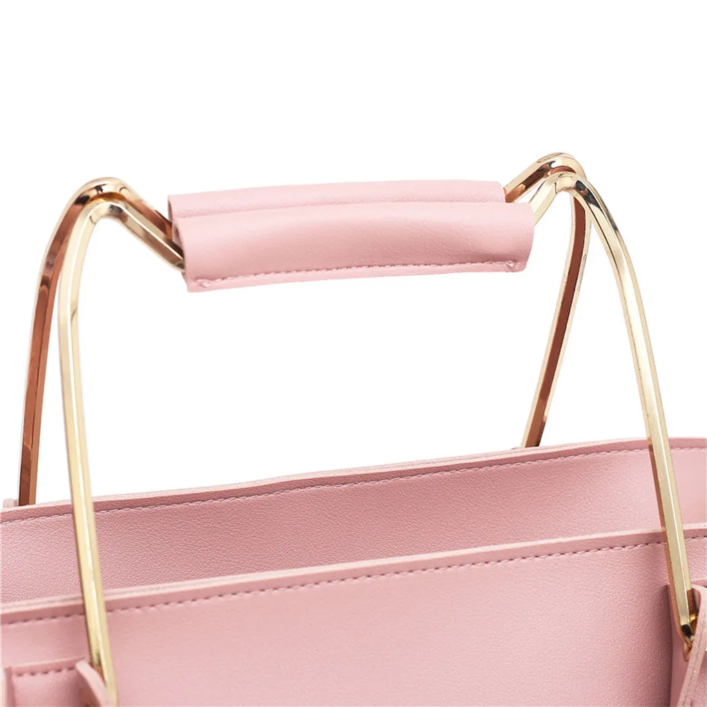 Fashion Ladies Shoulder Bag Casual Trend Three-piece Solid Color Leather Shoulder Bag Handbag Summer Shoulder Bag Bolso Mujer#20