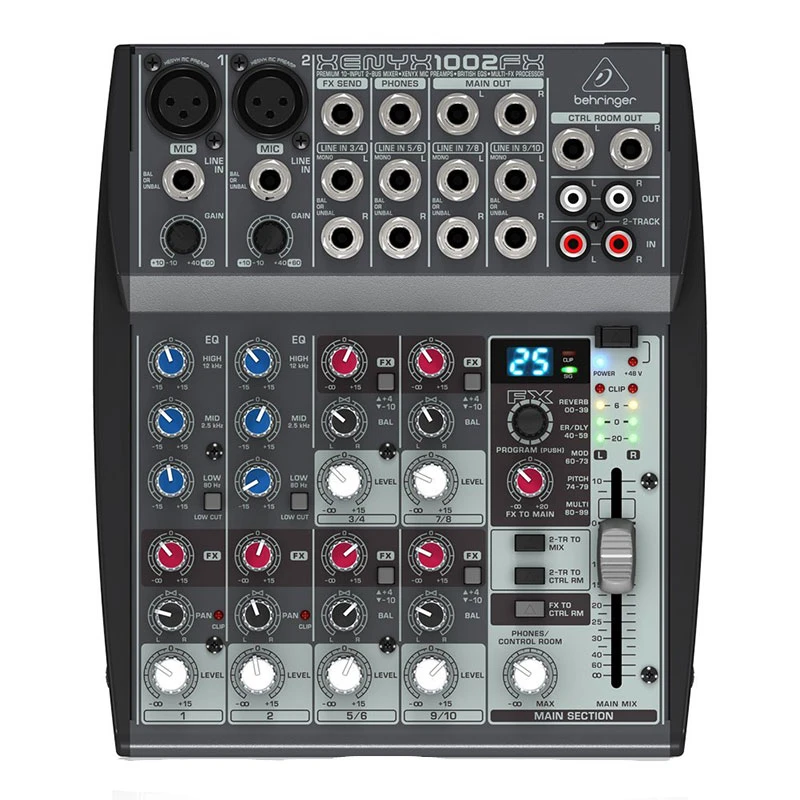 Behringer Mixer Xenyx 1002FX Premium 10-Input 2-Bus Mixer Built-in Digital Multi-FX Processor for live gigs and recording