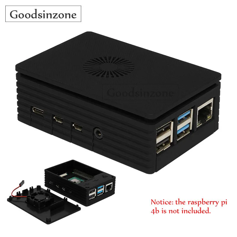 

Чехол Raspberry Pi 4, корпус вентилятора охлаждения для Raspberry Pi 4 Model B