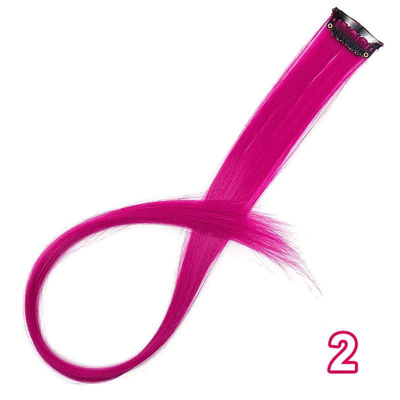 AISI BEAUTY синтетический длинный одинарный зажим в одной части для наращивания волос 50 см розовый Радужный цвет прямые пряди для женщин девушек - Цвет: 2