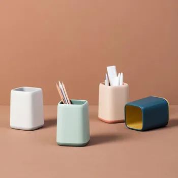 

1PC Multi-purpose Desktop Organizer Pen Holder Pen Container Makeup Bush Storage Box Pen Holders Organizer For School Office
