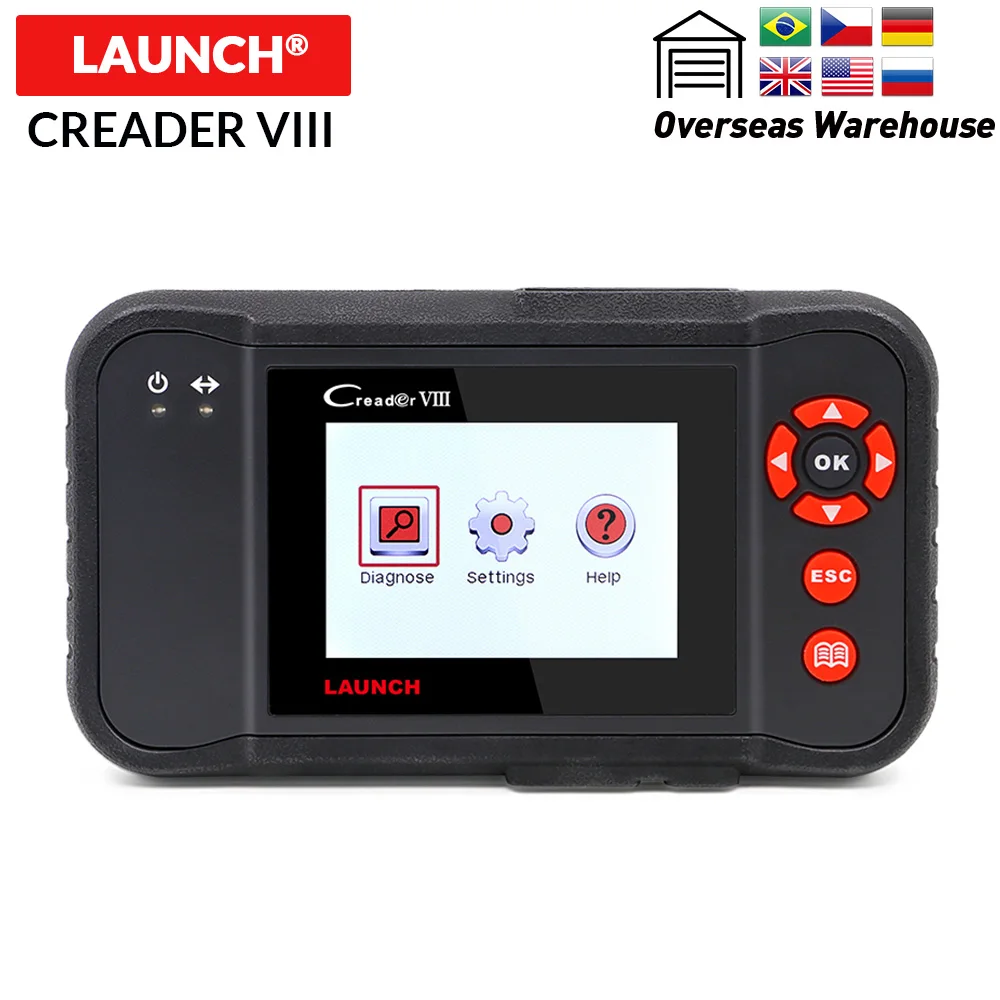 Launch Creader 8 obd2 считыватель кодов поддержка передачи двигателя ABS подушка