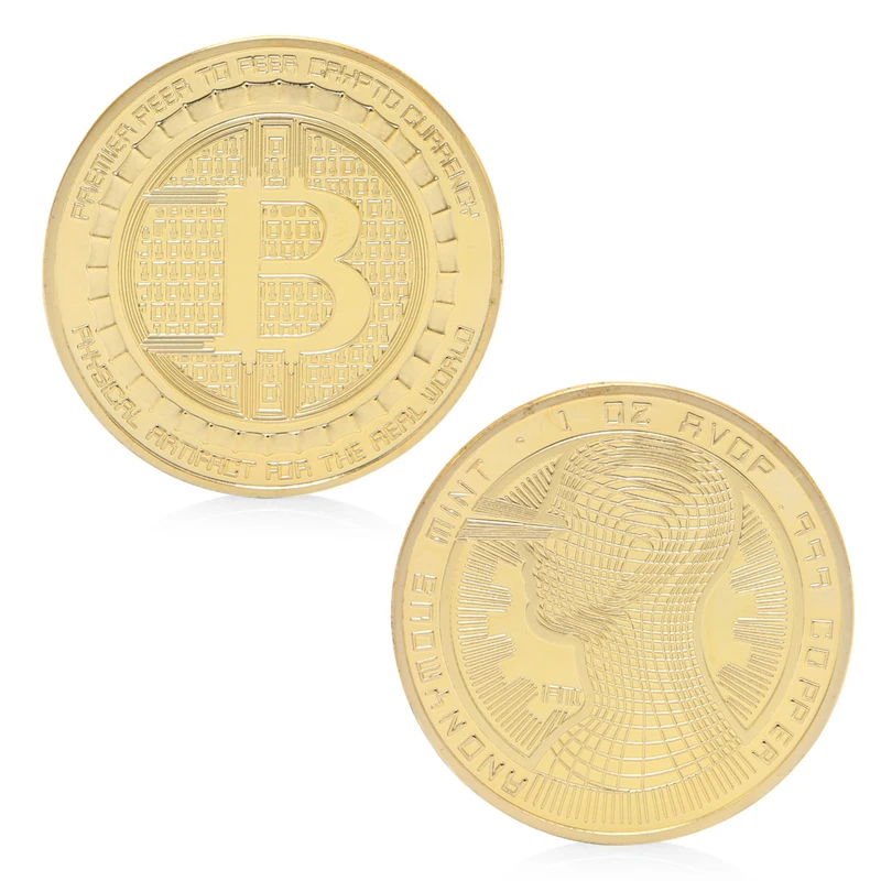 Позолоченные Биткоин монеты коллекционные BTC художественная коллекция сувенир физический подарок Q9QA