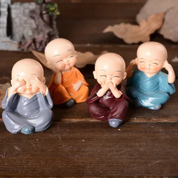 

Car decoration car dashboard decoration 4 pieces cute kung fu monk resin gift car pendant jewelry car accessories