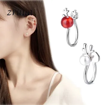 

Cute Jewelry Delicate Girl Women Ear Clip Tiny CZ Christmas Gifts 925 Sterling Silver Small cz Clip Minimalist Flower Earring