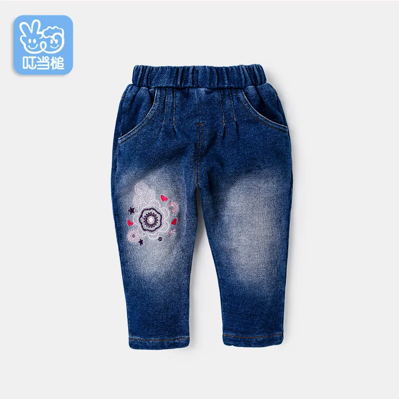 Детские брюки с героями мультфильмов; модные джинсы для девочек; Детские рваные джинсы для мальчиков; Детские модные джинсовые штаны; джинсы для малышей; Одежда для младенцев - Цвет: denim blue06