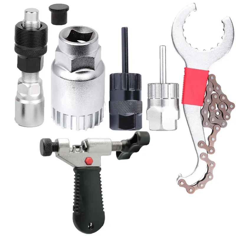

MTB Bicycle Maintenance Service Tools Kits 16/22 Teeth BB.Remover Crank Pedal Puller Flywheel Sproket Spanner