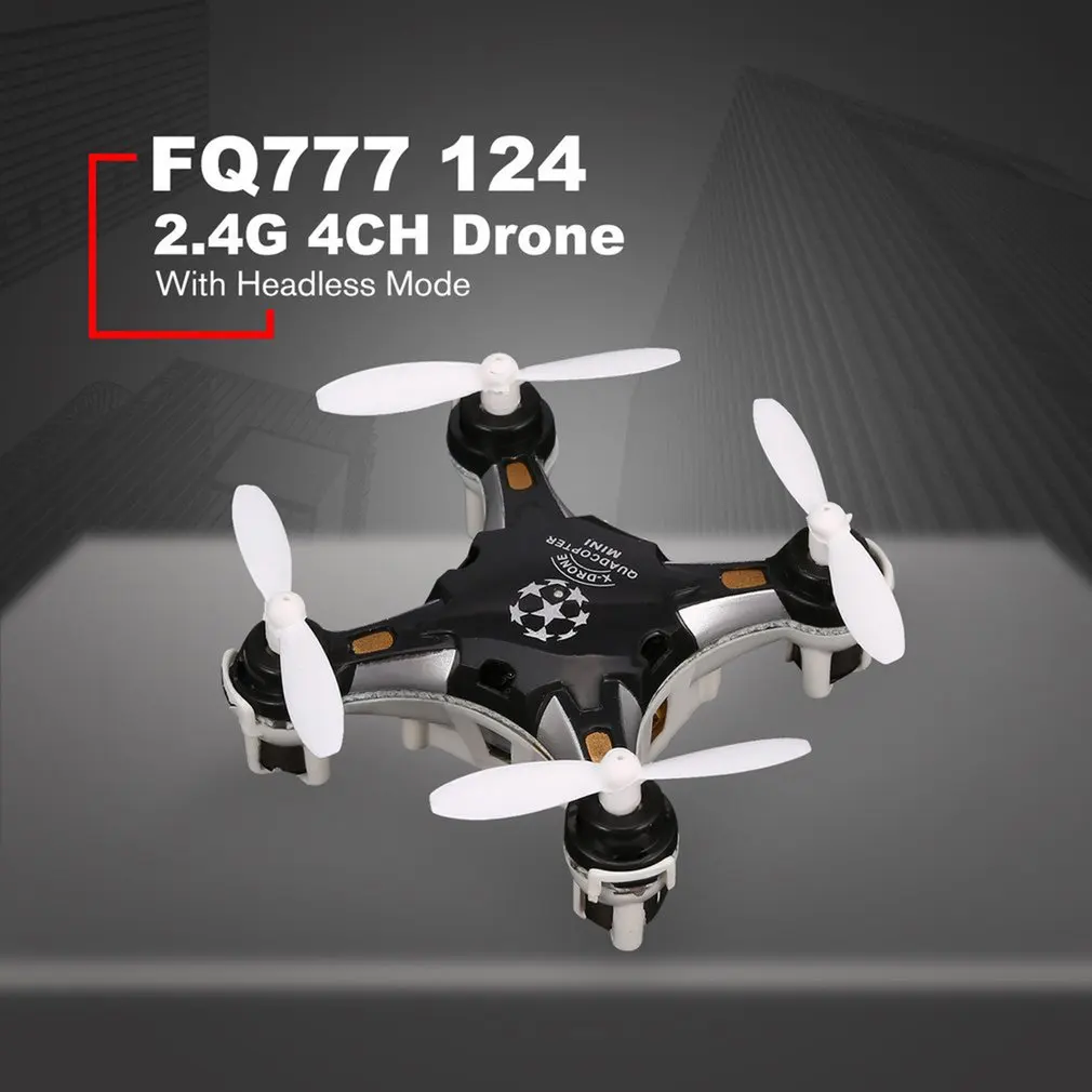 FQ777 124 2,4G 4CH шестиосевой гироскоп мини-Дрон 360 градусов флип Безголовый режим один ключ возврат RC Карманный Квадрокоптер RTF с светильник