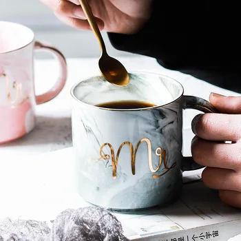 

European Marble Pattern Travel Beer Mug Creative Phnom Penh Ceramic Coffe Cup Coffee Couple Cups And Mugs Tasse Cafe Drinkware