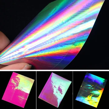 

1 Sheet 3D Nail Sticker Color Polar-lights Nail Transfer Stripe Adhesive Colorful Nail Art Stickers DIY Design Decoration